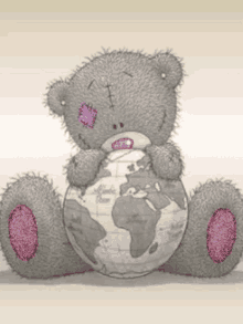 tatty teddy globe cute glitters earth
