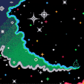 a pixel art drawing of a space ship with the word dio written on it