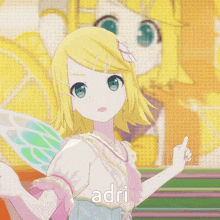 a cartoon of a girl with the word adri on the bottom right