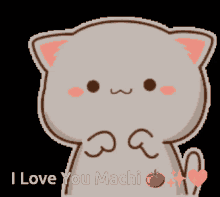 I Love You Mochi Cat Mochi Cute GIF - I Love You Mochi Cat Mochi Cute Mochi Kiss GIFs