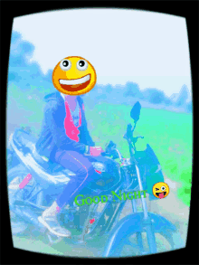 a picture of a person on a motorcycle with the words good night