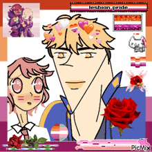a drawing of a man and a girl with the words lesbian pride on the bottom