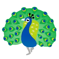 a peacock with its feathers spread has a blue head and green tail