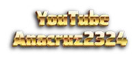 a gold youtube logo that says anacruz23234 on a white background