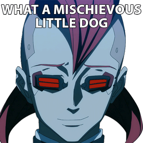 What A Mischievous Little Dog Kate Sticker - What A Mischievous Little Dog Kate Cyberpunk Edgerunners Stickers