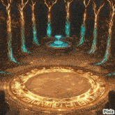 a circle with a fountain in the middle and pixiz written on it