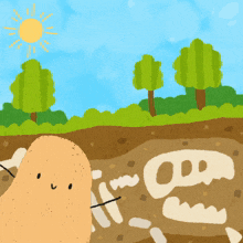 a drawing of a potato with the words " good morning " written on it