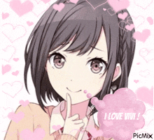 a picture of a girl with the words i love vivi written on it