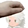 a pixel art of a person putting a towel on top of a girl 's head .