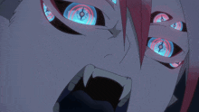 a close up of a person 's face with compass eyes