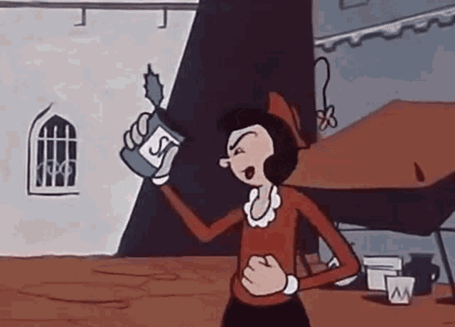 Popeye Olive Oil GIF - Popeye Olive Oil Girl Power - Discover & Share GIFs