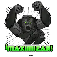 a cartoon drawing of a gorilla with the words maximizar written below it
