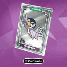 a card with a bird on it that says focused falcon on it
