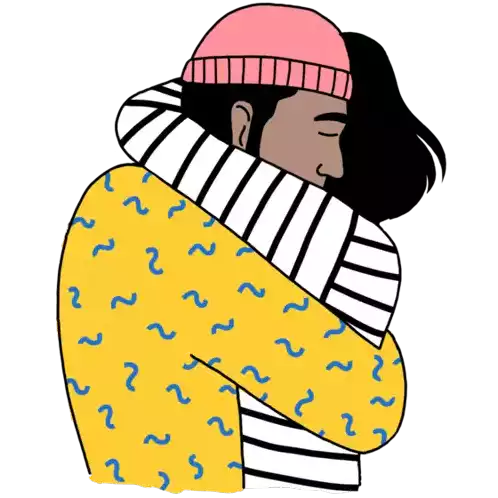 Couple Hug Each Other Sticker - Milo And Dax Hugs Comfort Stickers