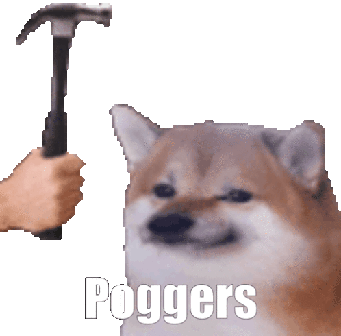Poggers Hammer Sticker - Poggers Hammer Doge Stickers