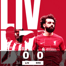 a poster for a soccer game that says liv bre