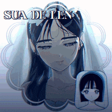 a drawing of a girl with the name sua de lien on the bottom