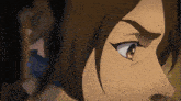 a close up of a woman 's face with the words jest jeden problem