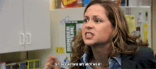 The Office Pam Beesly GIF - The Office Pam Beesly Stop Dating My Mother GIFs