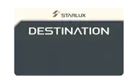 a starlux destination card with three squares