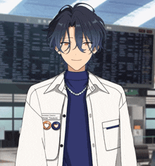 a cartoon character with a name tag that says jose tsubasa
