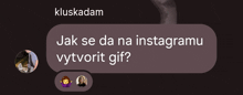 a screenshot of a conversation between a person named kluskadam