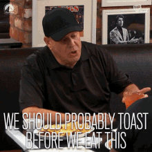 We Should Probably Toast Before We Eat GIF - We Should Probably Toast Before We Eat Cheers GIFs