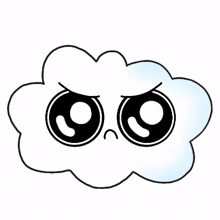 cloud emoji cute sulky upset
