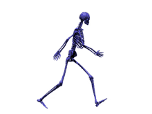 skeleton walk away walking nodding strut