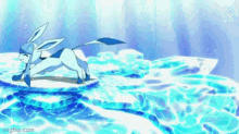 pokemon eevee and friends glaceon stretching anime