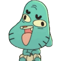 gumball from the amazing world of gumball is making a funny face with his tongue out