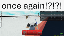 a screen shot of a video game with the words once again