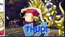 a cartoon scene with the word thud written on it
