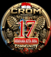a logo for crom indonesia seventeen shows a skull and the number 17