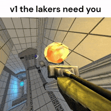 a screenshot of a video game with the words v1 the lakers need you at the top