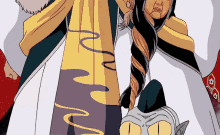 a cartoon drawing of a woman with long hair and a cat 's head .