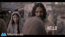 jesus is talking to a man in a momento video