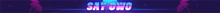 a purple and pink background with a blurred image of a person standing in front of a stage .