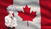 a person holding a can that says coca cola zero in front of a canadian flag