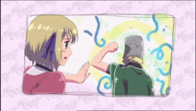 a cartoon drawing of a girl and a man with the number 2 on the bottom right