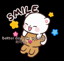 Milk And Mocha Bear Smile GIF - Milk And Mocha Bear Smile Better Days Are Coming GIFs