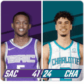 two basketball players named sac and charlotte