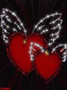 love two sparkle heart red heart