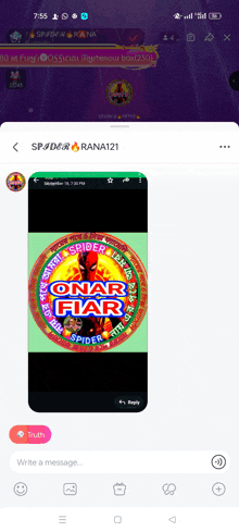 a screenshot of a phone with a spider-man logo on it