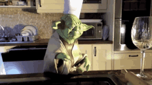 Puppet Yoda Cake GIF - Puppet Yoda Cake Wine GIFs