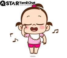 a star tamil chat logo with a cartoon girl
