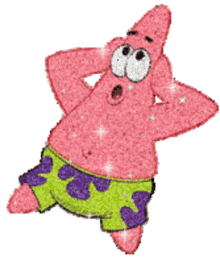 patrick star sponge bob square pants sparkle shocked omg
