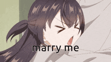 a picture of a girl with the words marry me written on it