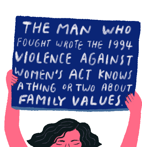 The Man Who Fought Wrote The1994 Violence Against Womens Act Sticker - The Man Who Fought Wrote The1994 Violence Against Womens Act Family Values Stickers