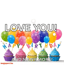Happybirthday Balloons GIF - Happybirthday Balloons Cupcake GIFs